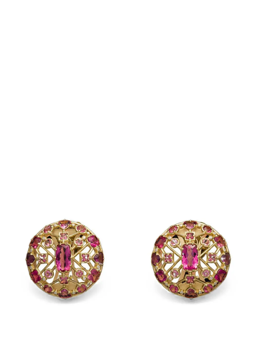 DENISE CASSOU Celestial Night rubellite and tourmaline earrings - Gold