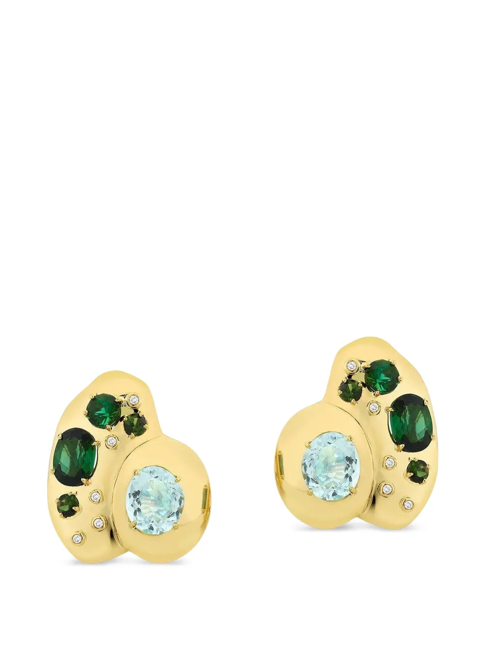 Carol Kauffmann Flintstones Rocks tourmaline and topaz earrings