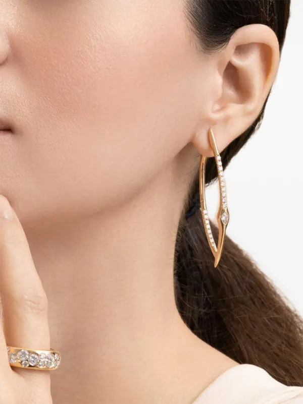 Uniform Object Axle Diamond Earrings in Gold