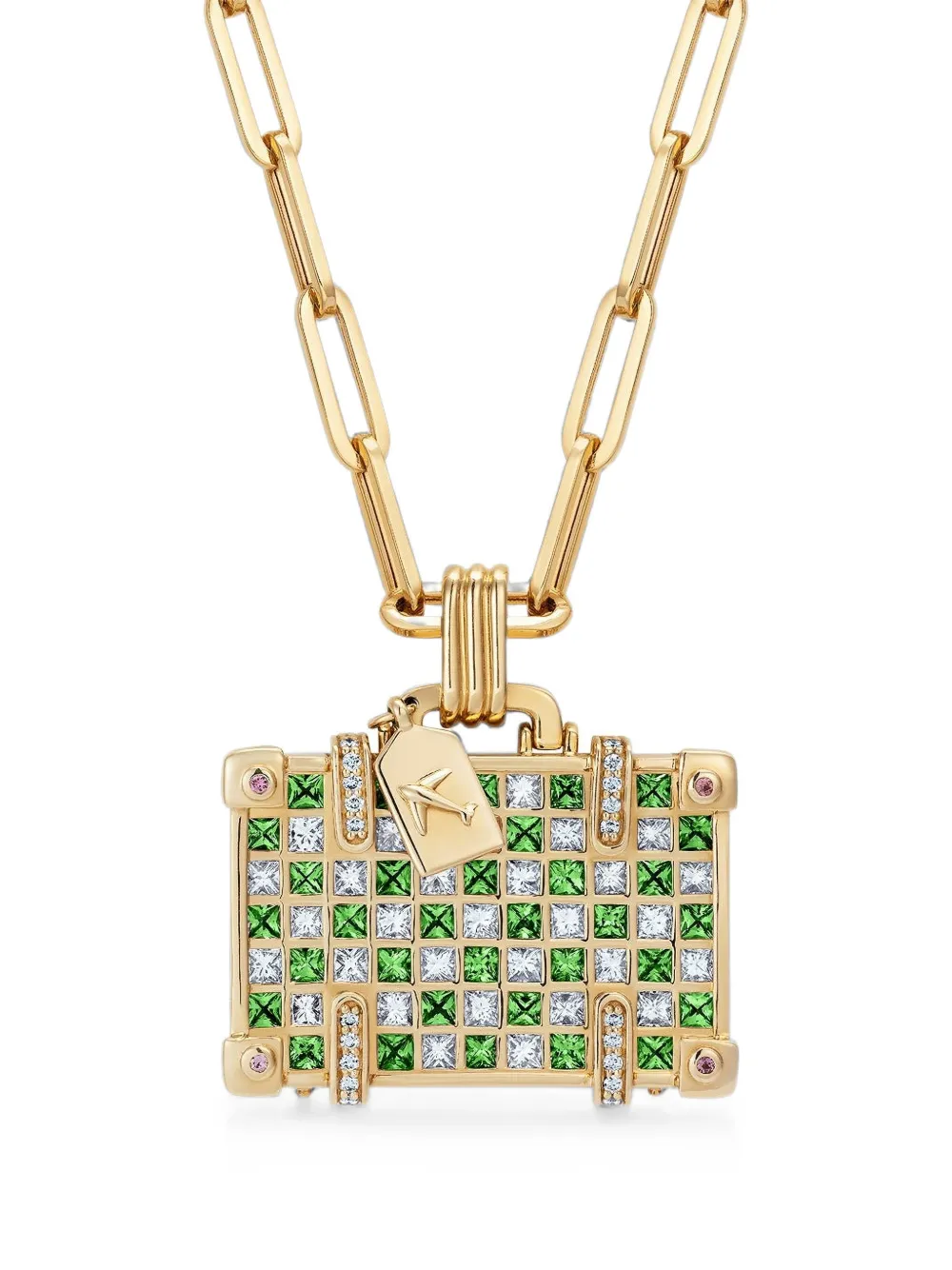 Nevernot Jet, Set, Go Suitcase multi-stone necklace - Gold