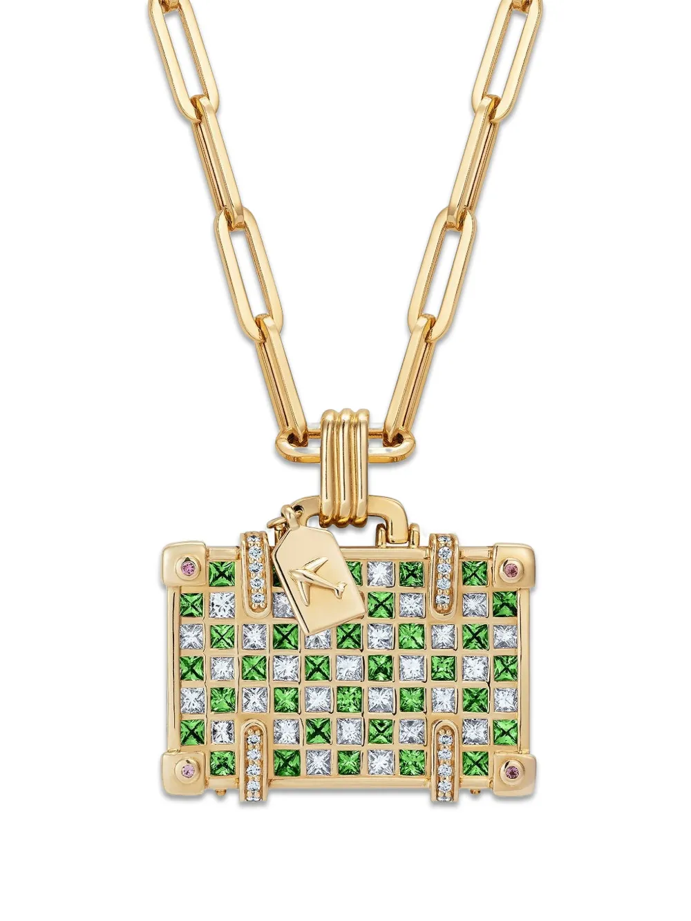 Nevernot Jet, Set, Go Suitcase multi-stone necklace - Oro