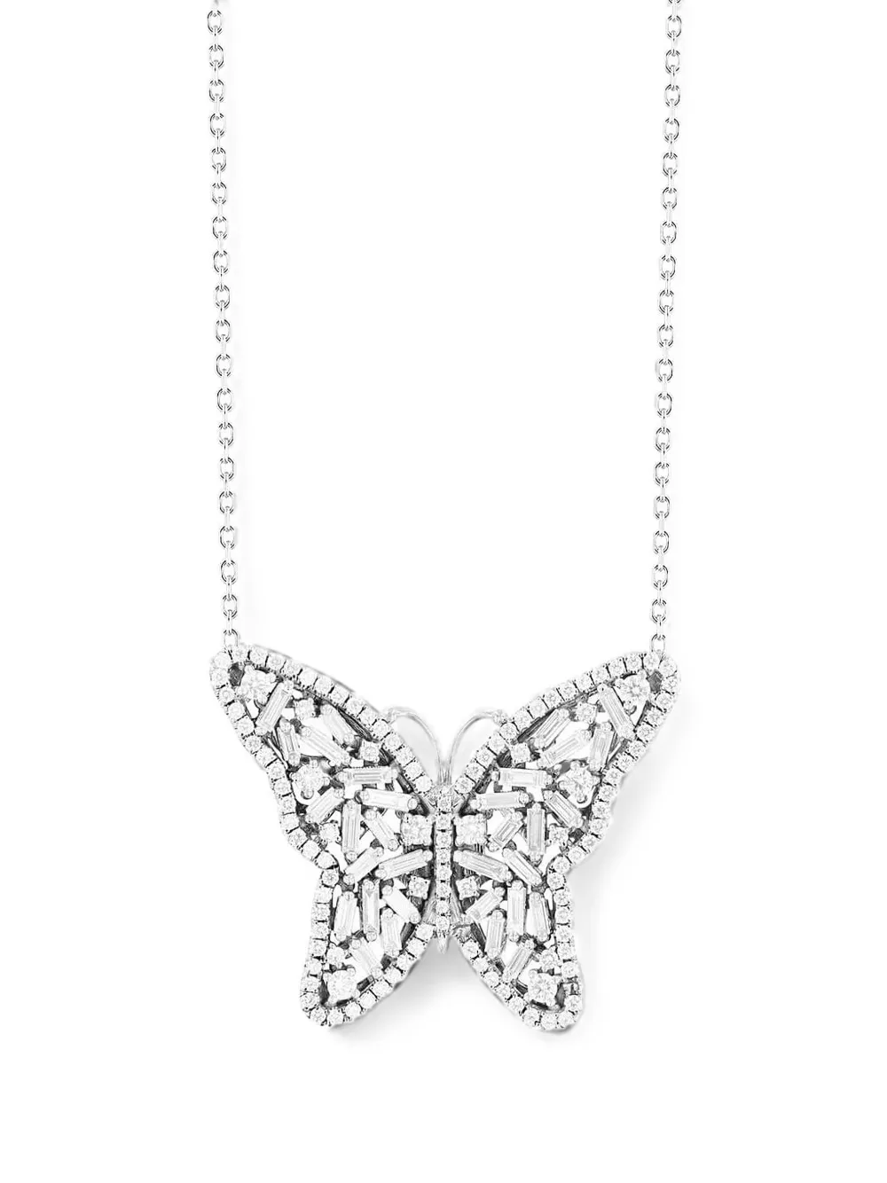 Suzanne Kalan diamond butterfly pendant necklace - Silber