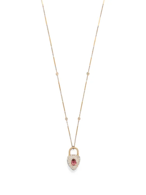 Jacquie Aiche collier à diamant et tourmaline rose