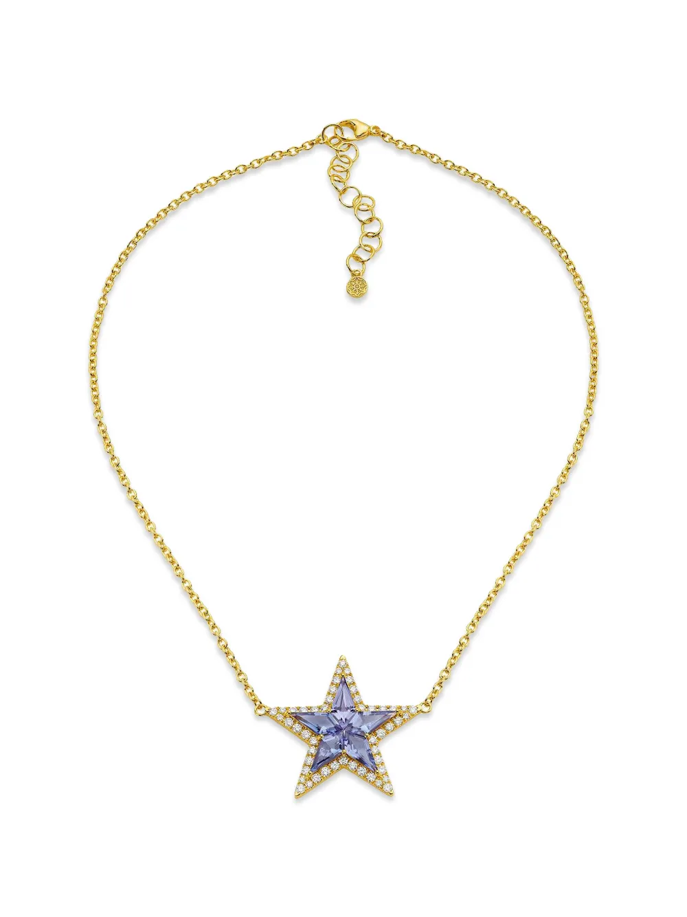 BUDDHA MAMA Halskette mit Tansanit und Diamanten - Gold