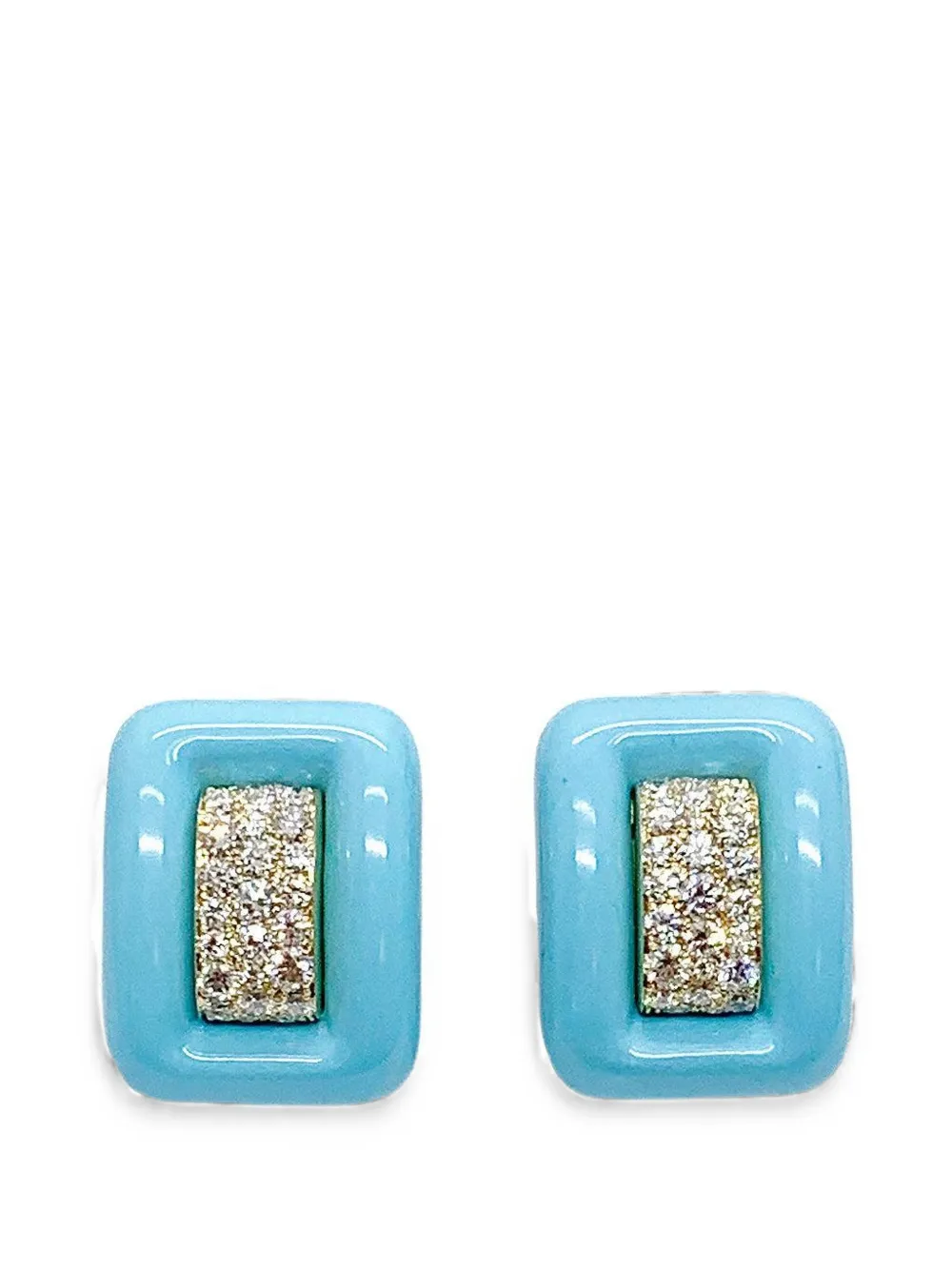 Andreoli turquoise and diamond earrings - Gold