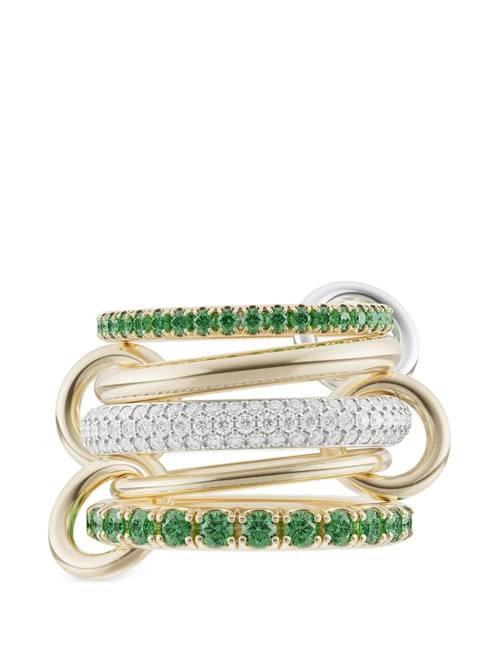 Spinelli Kilcollin Chloe Vert Ring mit Diamanten und Smaragd - Gold