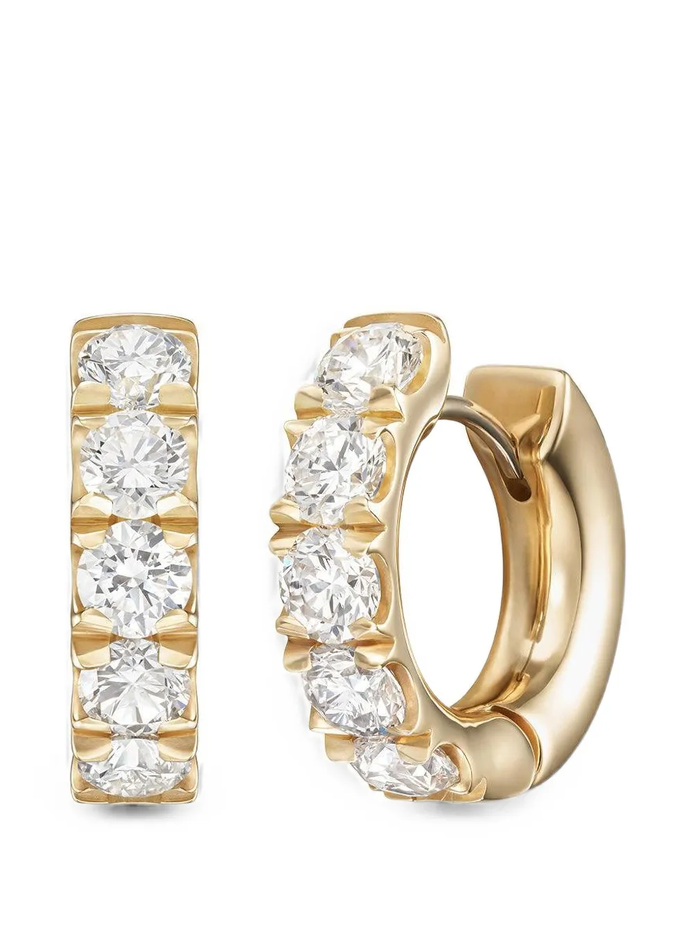 Melissa Kaye super Clara diamond hoop earrings - Gold