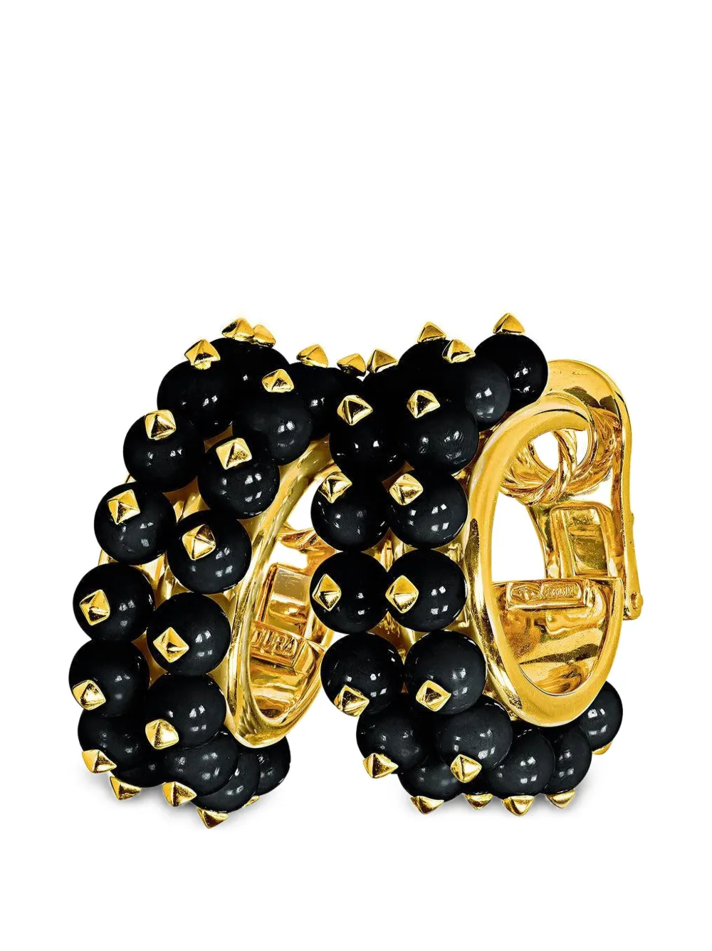 VERDURA beaded spinel hoop earrings
