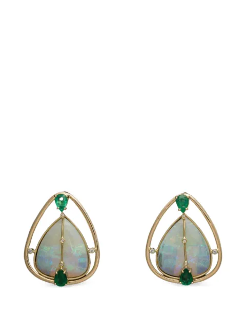 DENISE CASSOU opal and emerald earrings