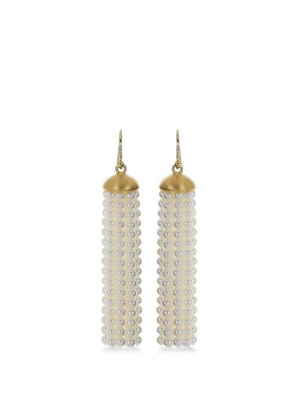 Irene Neuwirth medium Tassel akoya pearl and diamond earrings - Gold