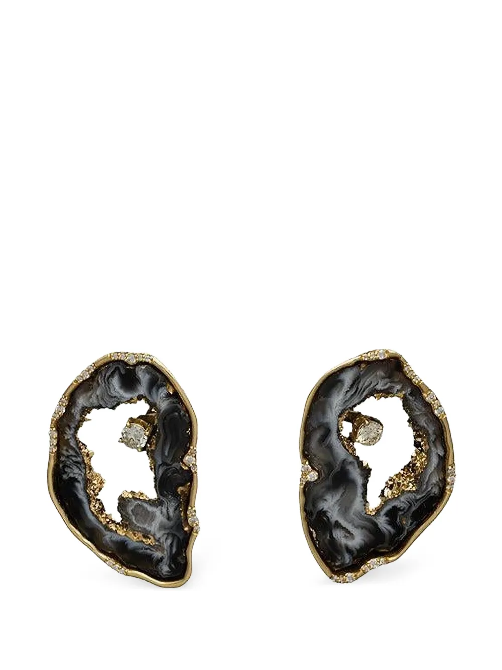DENISE CASSOU agate and diamond earrings - Gold