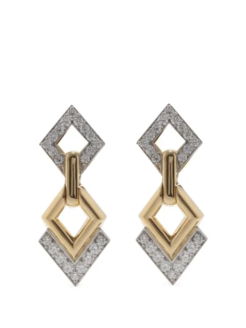 David Webb diamond double-drop earrings