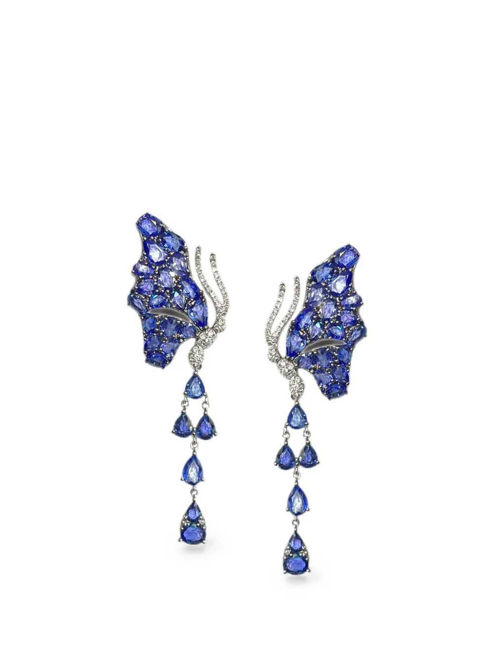 Stefere Butterflies sapphire and diamond earrings - Silber