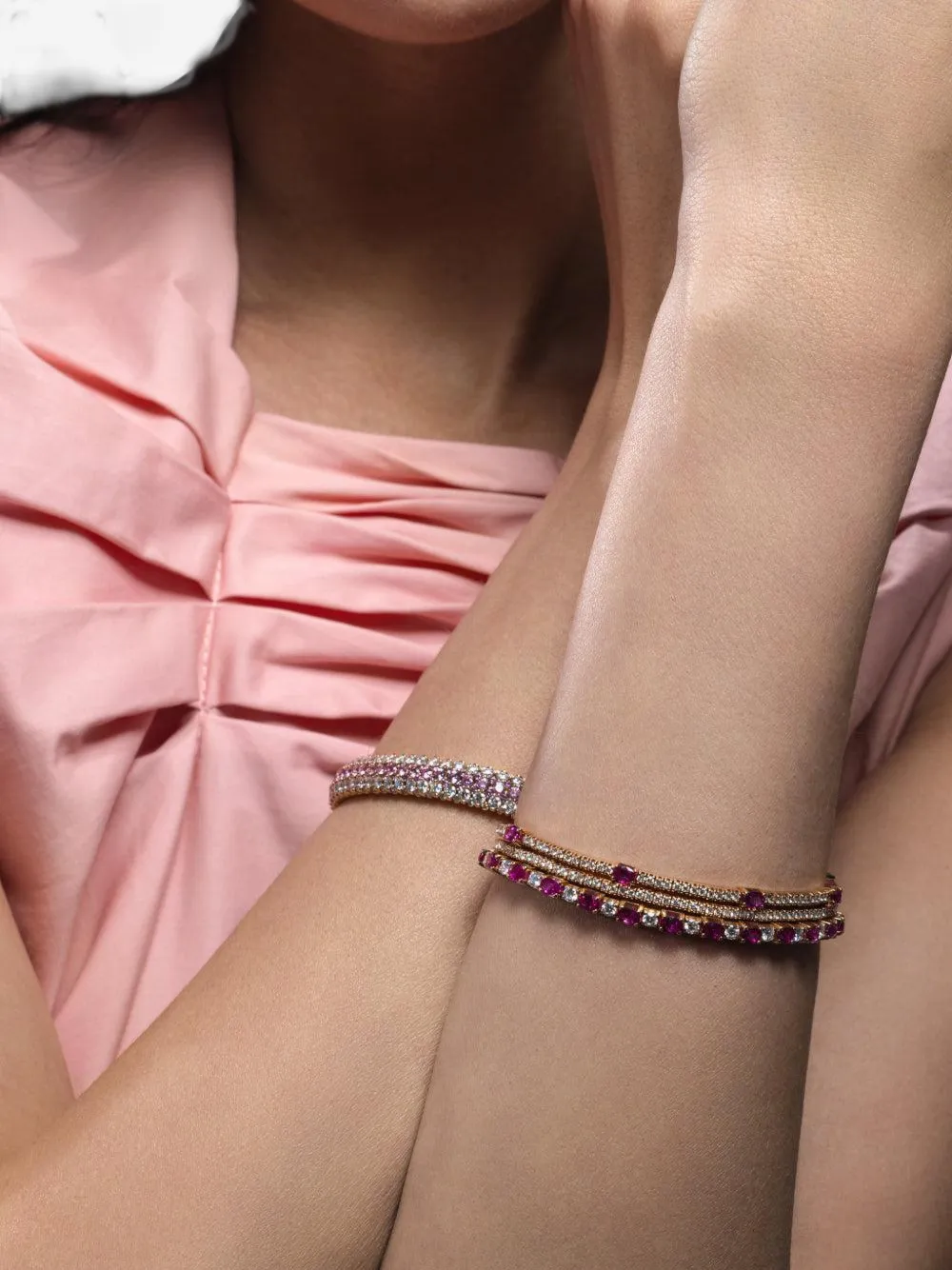 Roberto Demeglio ruby and diamond stretch bracelet - Oro