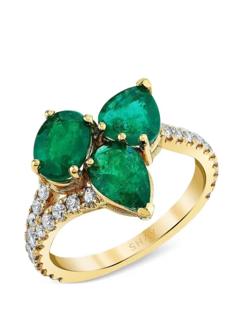 SHAY emerald and diamond cluster ring