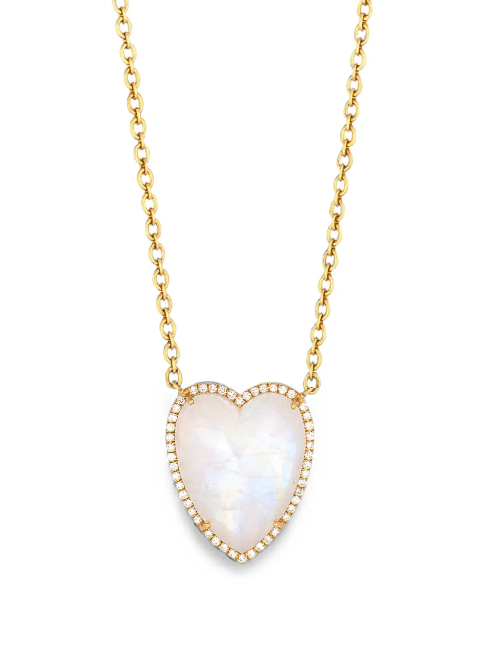 Irene Neuwirth moonstone and diamond heart necklace - Gold