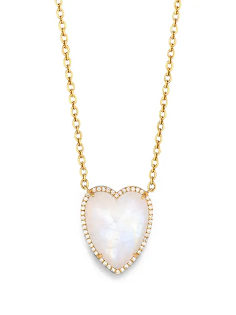 Irene Neuwirth moonstone and diamond heart necklace