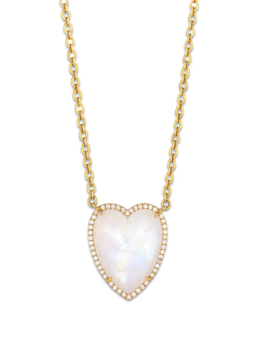 Irene Neuwirth moonstone and diamond heart necklace - Oro