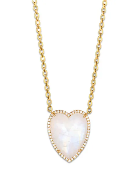 Irene Neuwirth moonstone and diamond heart necklace