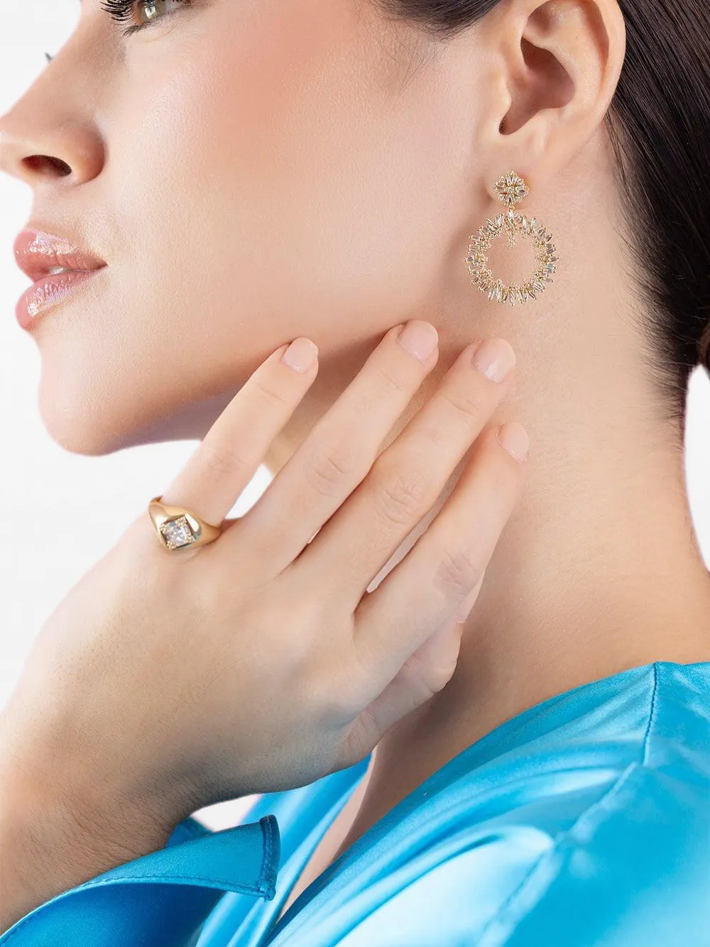Suzanne Kalan diamond drop earrings - Gold