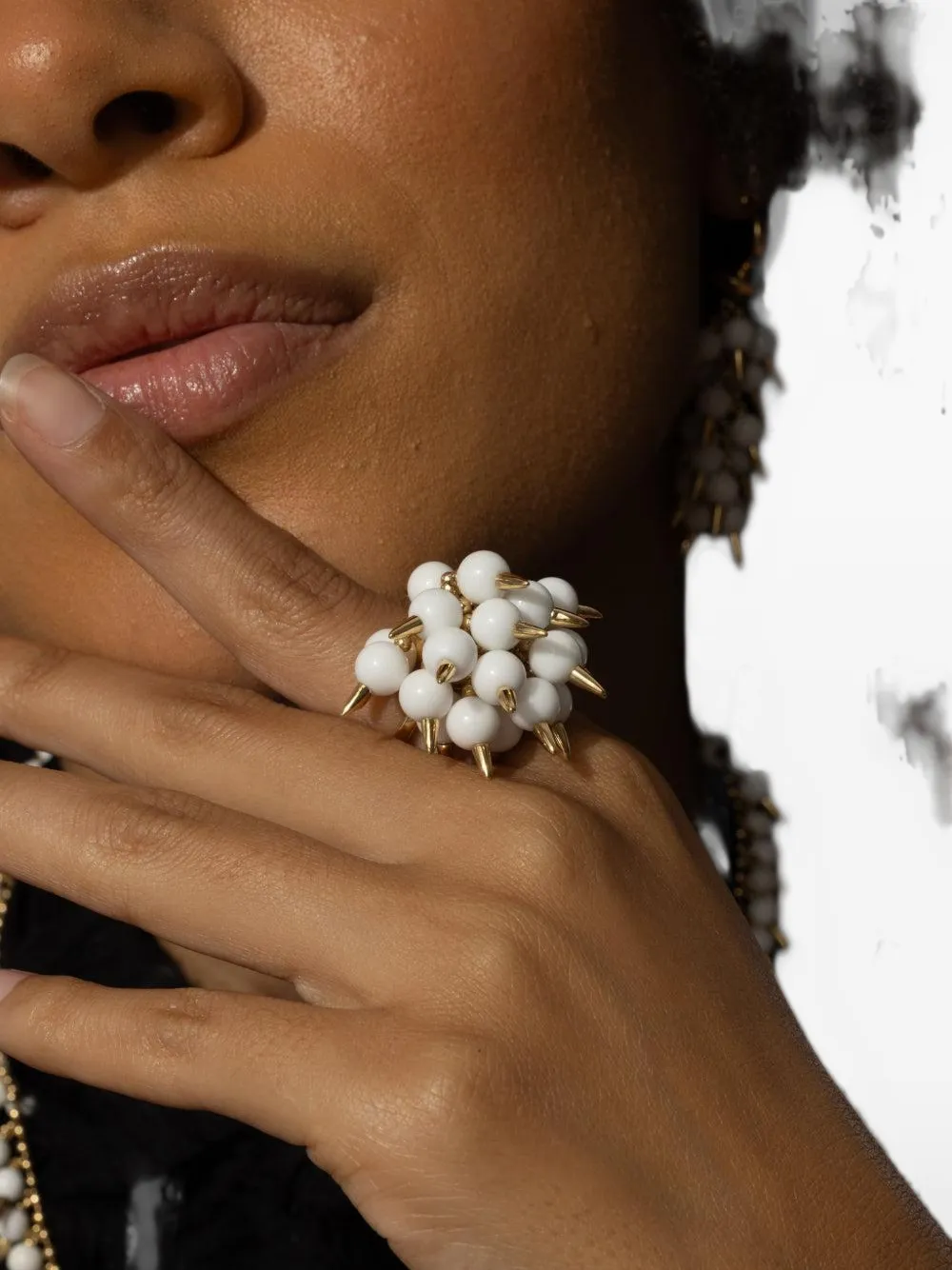 ALETTO BROTHERS Muse white onyx and diamond ring - Oro
