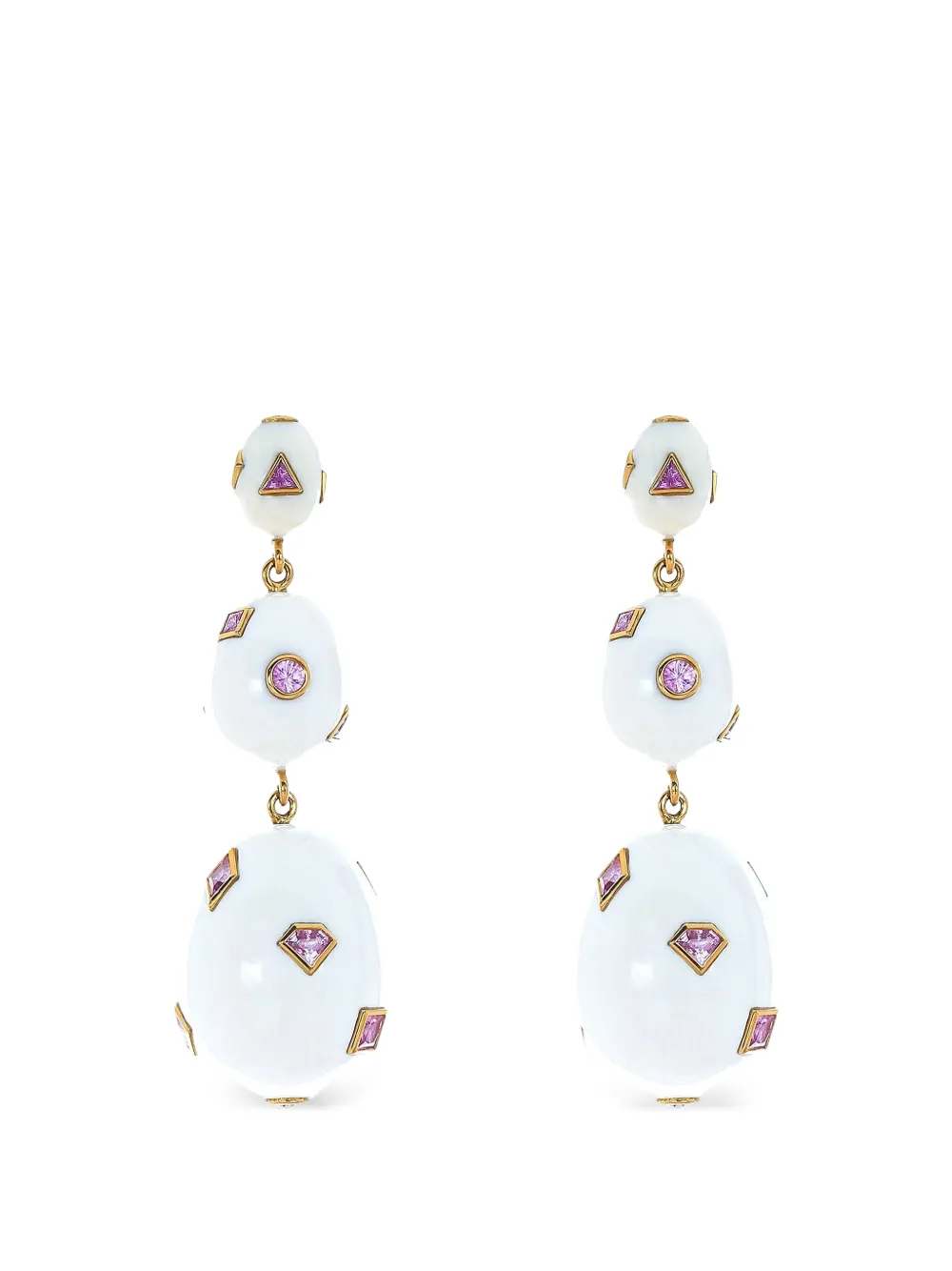 Bibi van der Velden Pop Art pink sapphire earrings - Oro