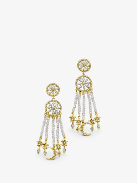 BUDDHA MAMA Mandala diamond drop earrings