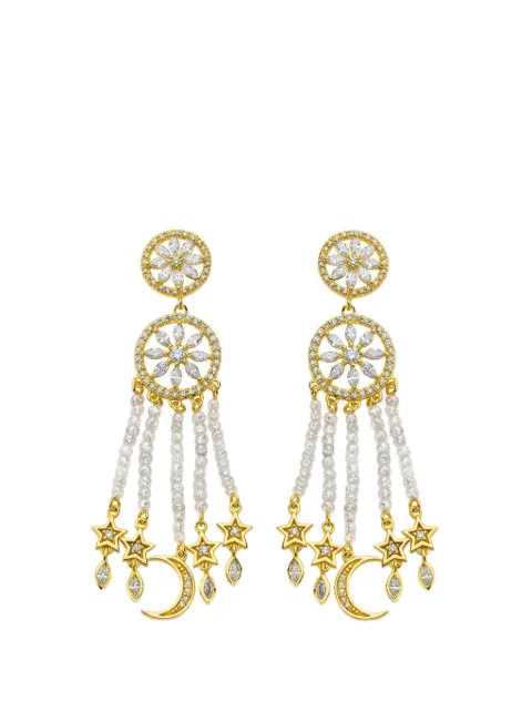 BUDDHA MAMA Mandala diamond drop earrings