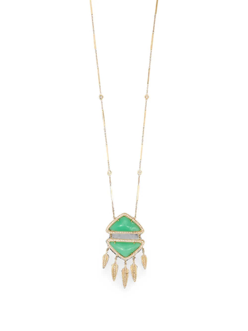 Jacquie Aiche chrysoprase and diamond necklace - Gold