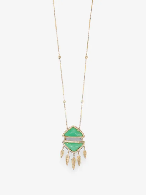 Jacquie Aiche chrysoprase and diamond necklace