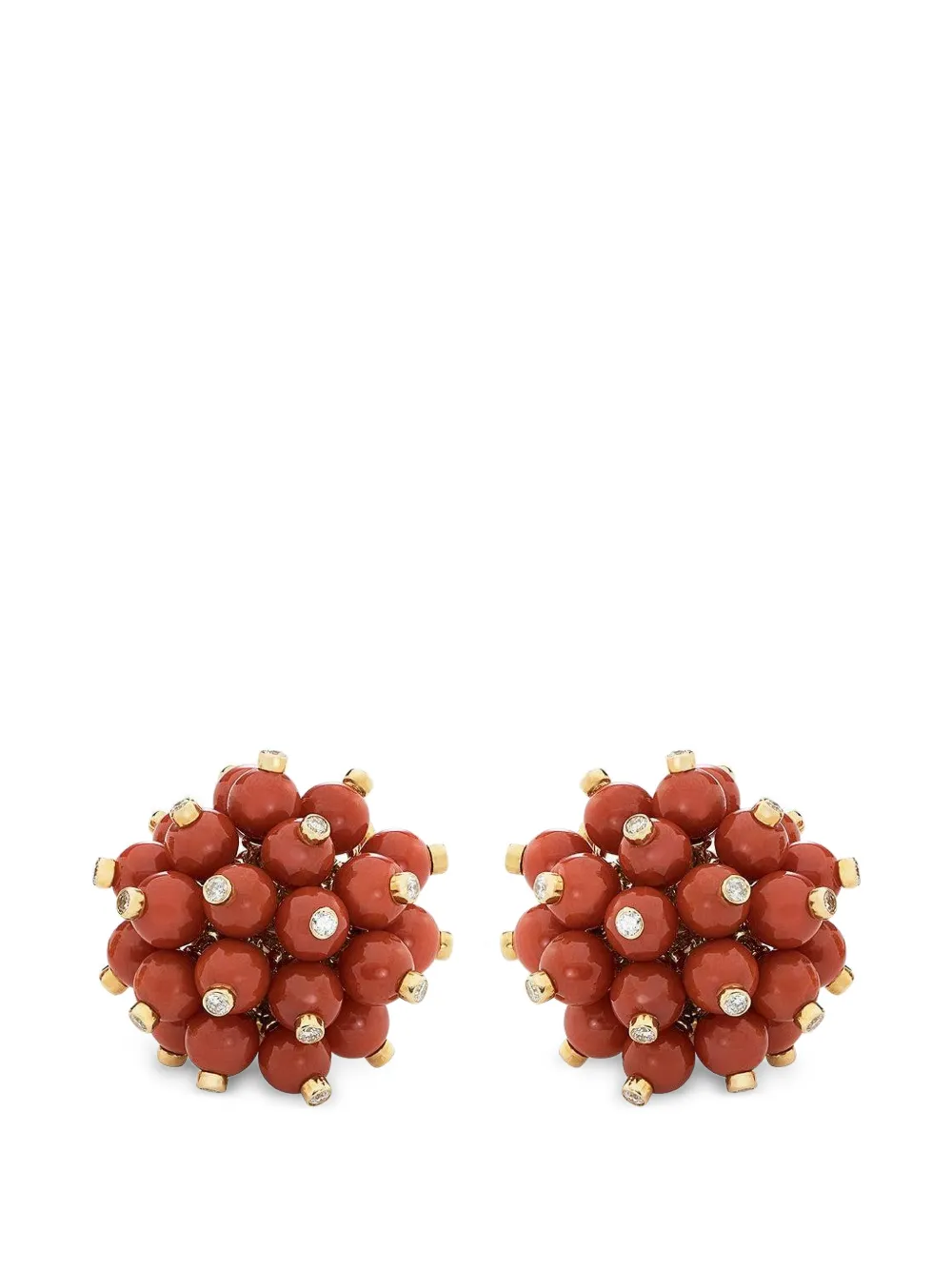 ALETTO BROTHERS Coral Bouquet diamond earrings