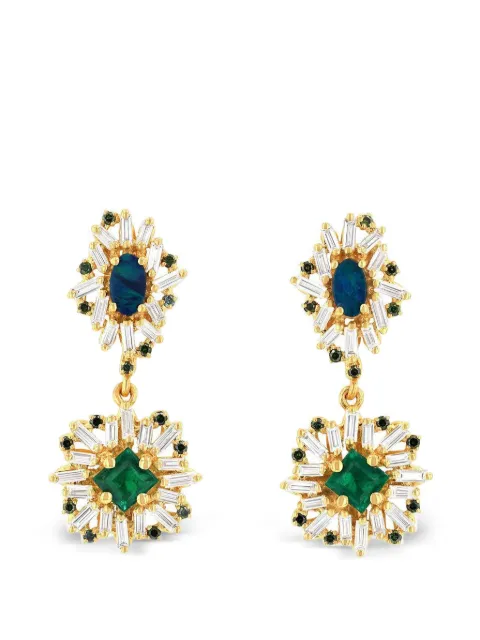 Suzanne Kalan opal and emerald drop earrings