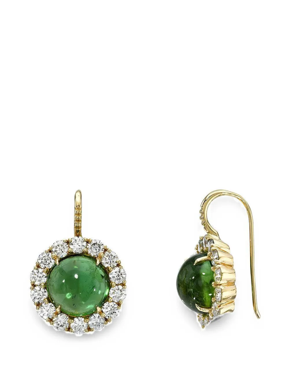 Retrouvaí tourmaline and diamond heirloom earrings - Gold