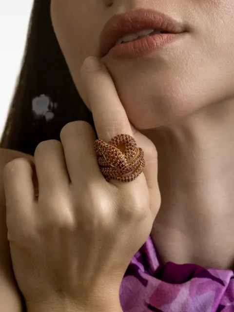 Stefere sapphire and diamond snake-style ring