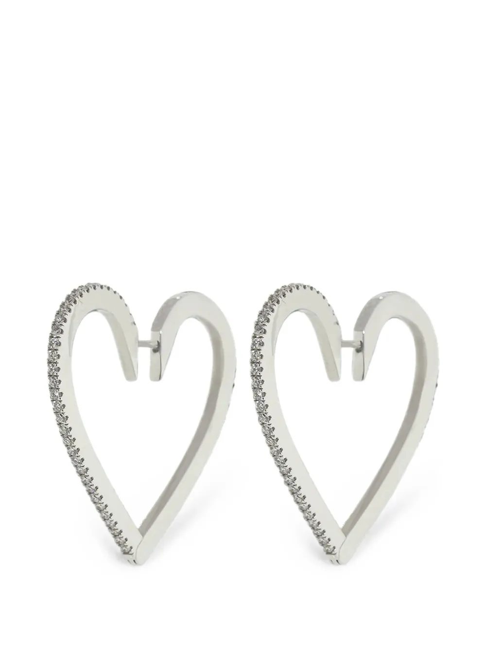 Cadar Endless Heart diamond hoop earrings - Silber