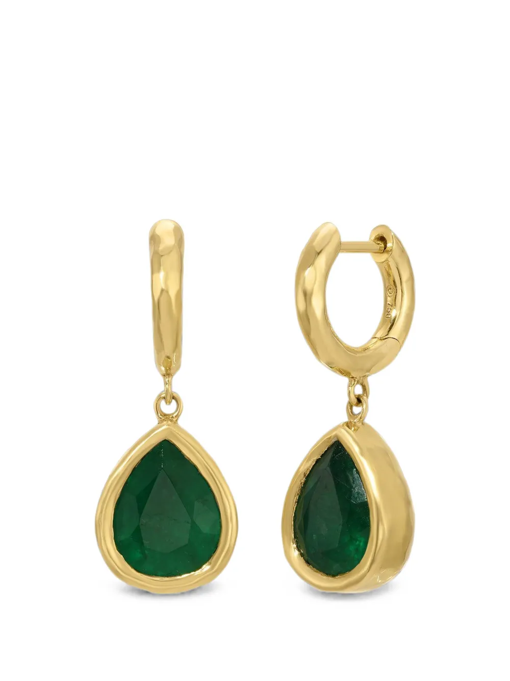 Octavia Elizabeth Hidden Gem emerald earrings - Gold