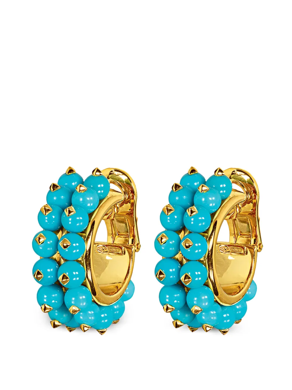 VERDURA turquoise beaded hoop earrings