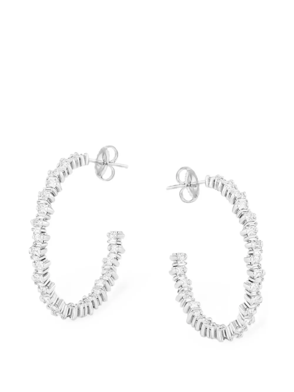 Suzanne Kalan diamond hoop earrings - Silber