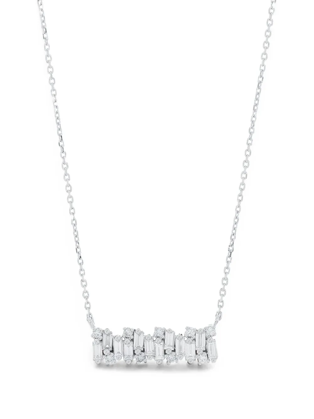 Suzanne Kalan Shimmer bar-pendant diamond necklace - Silber