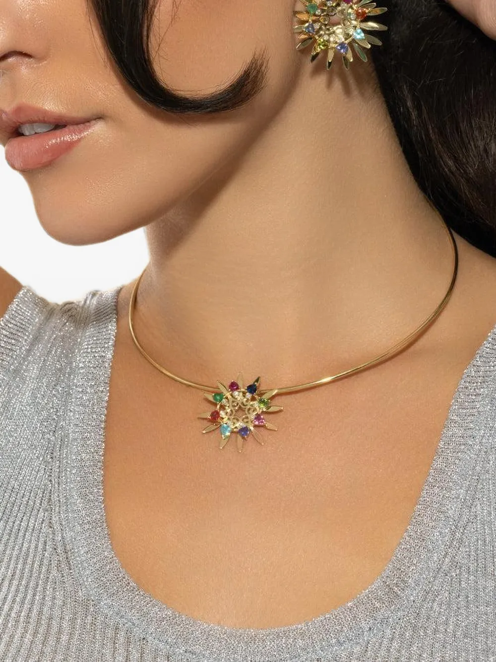 Carol Kauffmann Mandala multi-stone earrings - Gold