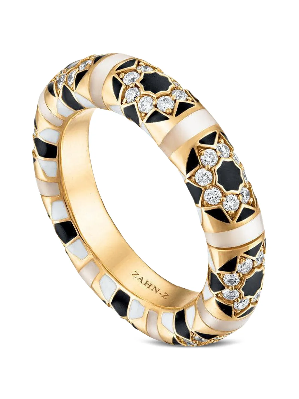 ZAHN-Z Sadaf mother-of-pearl and diamond ring - Gold