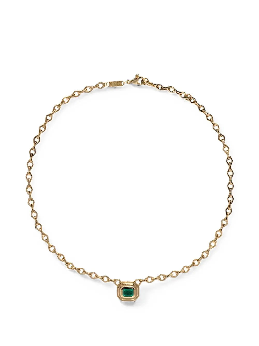 Azlee emerald staircase medium necklace - Gold