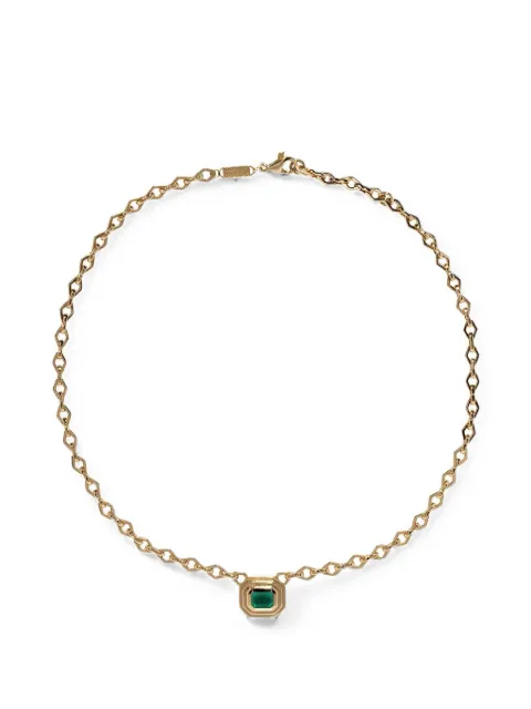 Azlee emerald staircase medium necklace