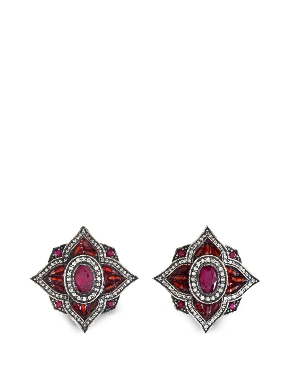Sevan Bıçakçı ruby and diamond earrings - Gold