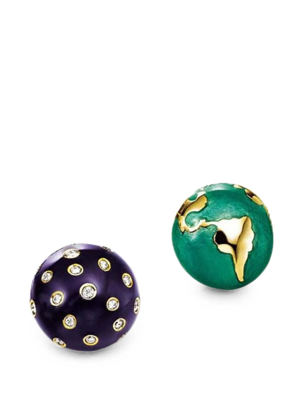 VERDURA Night and Day diamond stud earrings - Gold
