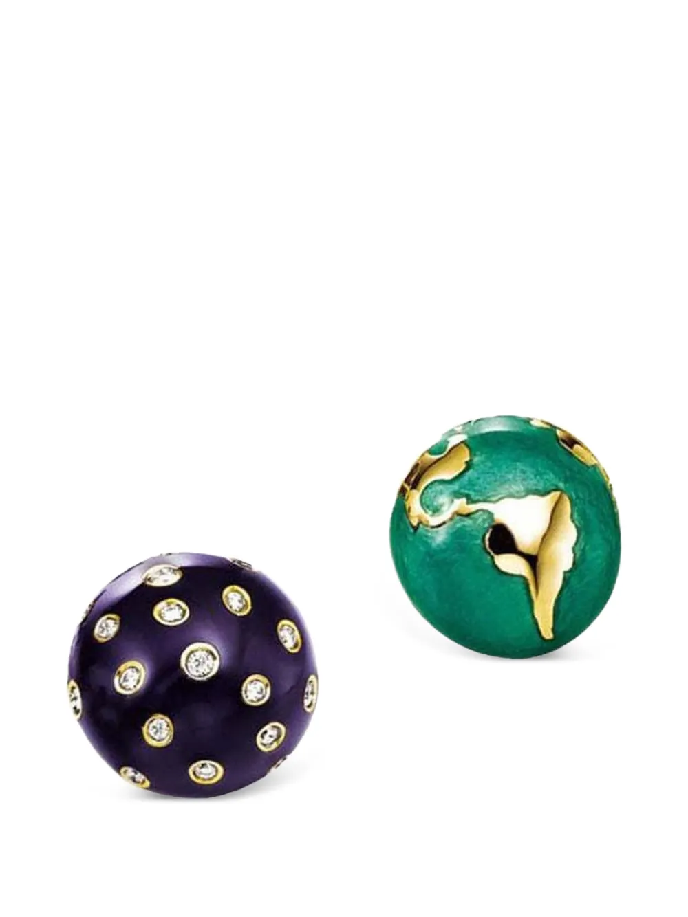 VERDURA Night and Day diamond stud earrings - Oro