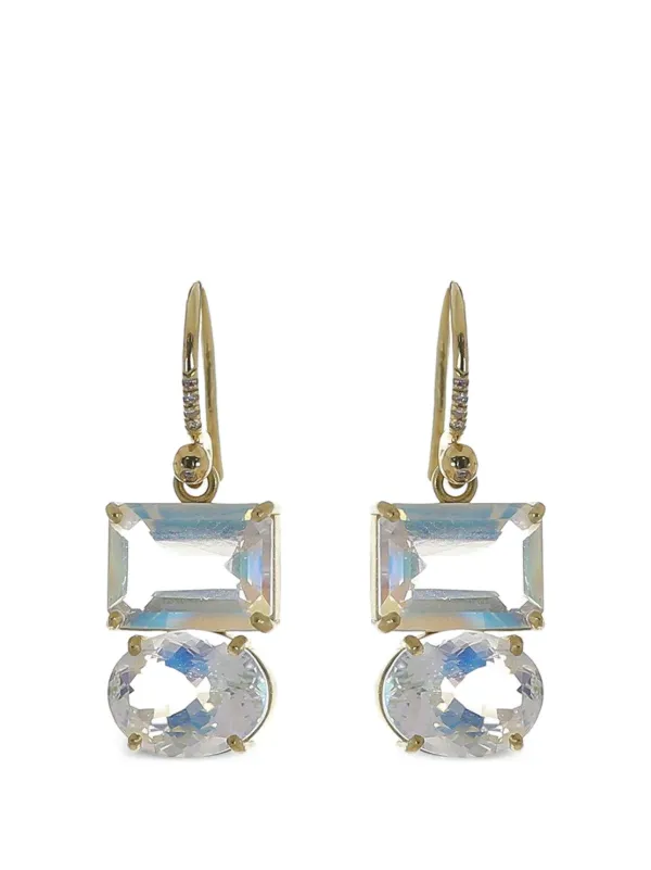 Irene Neuwirth Gemmy Gem Moonstone and Diamond Earrings in Gold