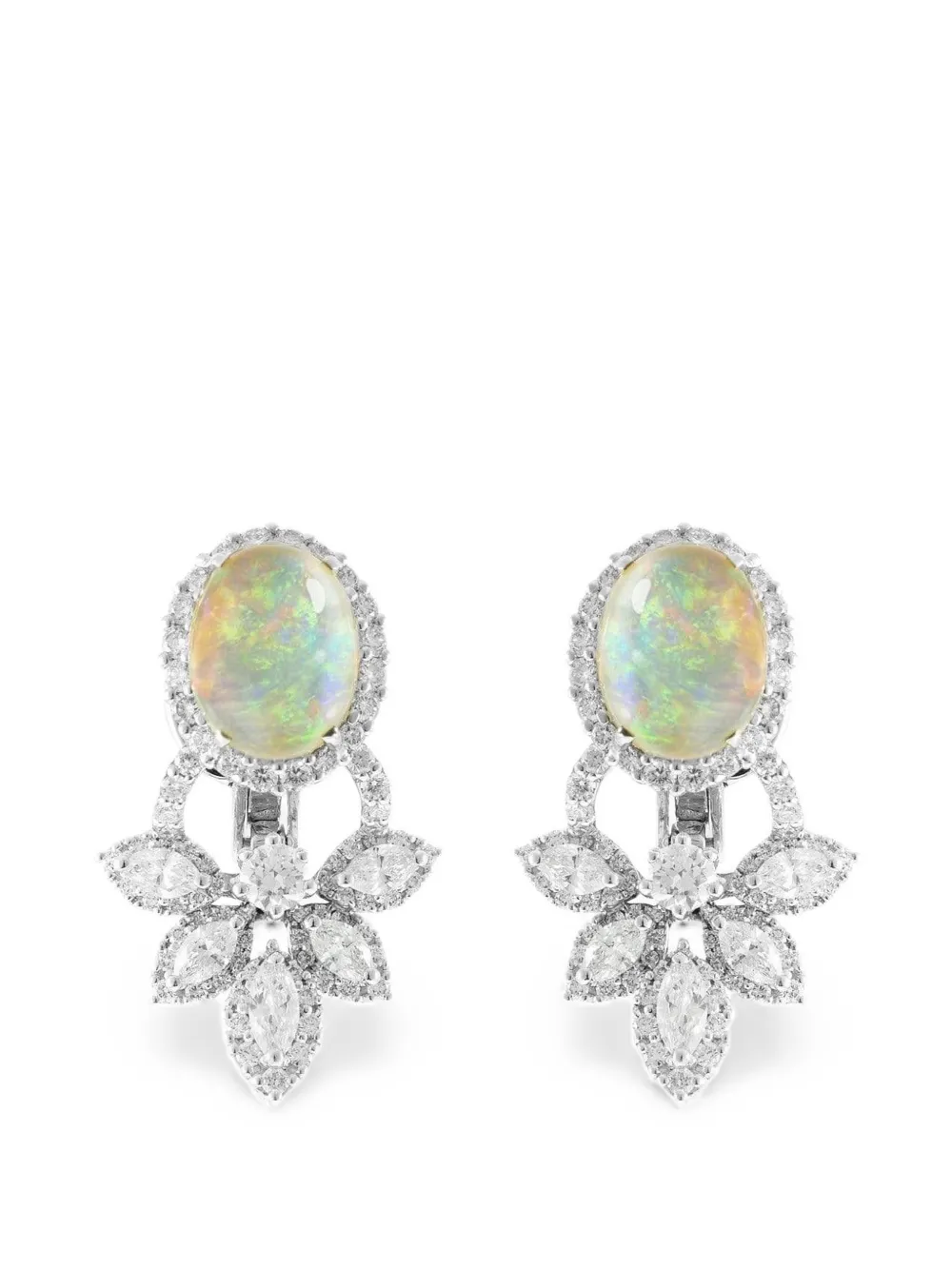 Yeprem opal and diamond earrings - Silber