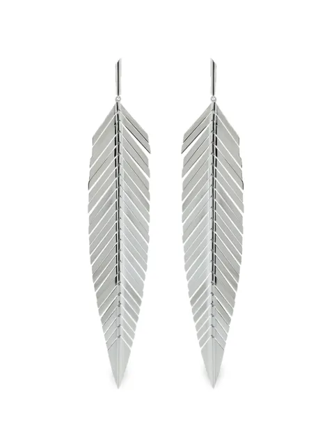 Cadar Second Skin Feather drop earrings