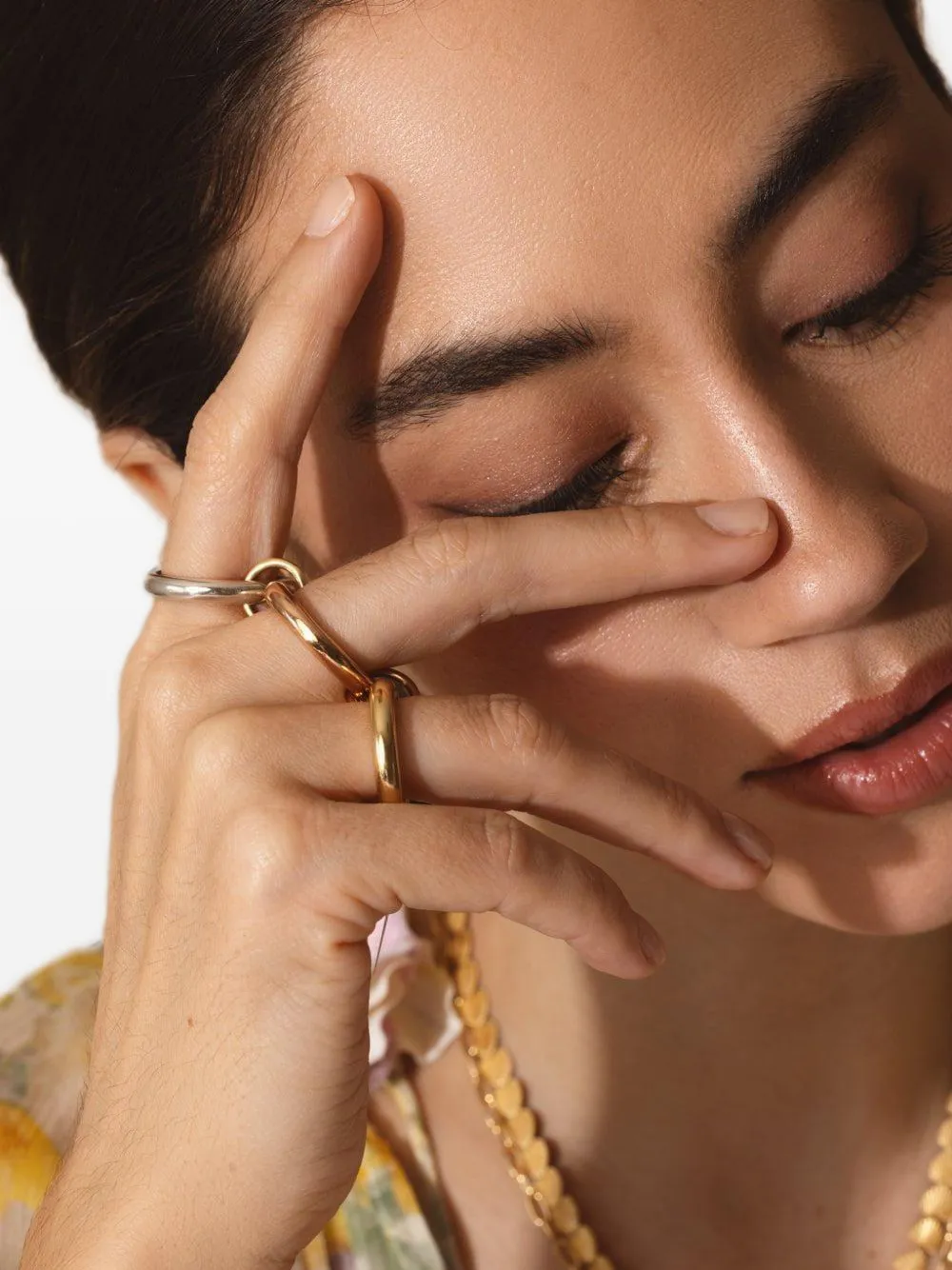 Spinelli Kilcollin Mercury MX three linked ring - Gold